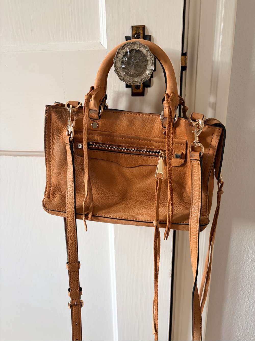 Rebecca Minkoff Camel Tan Leather Crossbody Satchel